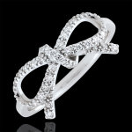 Bague noeud finesse diamants blancs - argent et diamants Bague noeud finesse diamants blancs - argent et diamants
