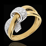 Bague noeud sincère - or blanc et or jaune 18 carats Bague noeud sincère - or blanc et or jaune 18 carats