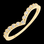 Bague nova  or jaune 9 carats, diamants synthtiques