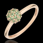 Bague oiseau de paradis - boule - or rose 9 carats et tsavorite Bague oiseau de paradis - boule - or rose 9 carats et tsavorite