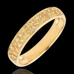 Bague oiseau de paradis - deux rangs - or jaune 9 carats et citrine jaun