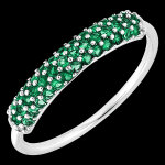 Bague oiseau de paradis - meraudes - or blanc 18 carats