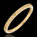 Bague oiseau de paradis - un rang - or jaune 9 carats et citrine jaune