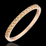 Bague oiseau de paradis - un rang - or rose 9 carats et citrine jaune