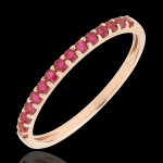 Bague oiseau de paradis - un rang - or rose 9 carats et rubis Bague oiseau de paradis - un rang - or rose 9 carats et rubis