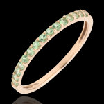 Bague oiseau de paradis - un rang - or rose 9 carats et tsavorite Bague oiseau de paradis - un rang - or rose 9 carats et tsavorite