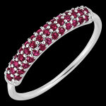 Bague oiseau de paradis - rubis - or blanc 9 carats Bague oiseau de paradis - rubis - or blanc 9 carats