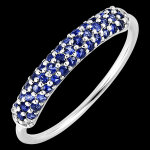 Bague oiseau de paradis - saphirs - or blanc 9 carats