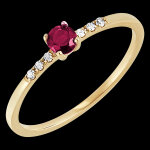 Bague oiseau de paradis - solitaire rubis - or jaune 18 carats Bague oiseau de paradis - solitaire rubis - or jaune 18 carats