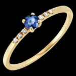 Bague oiseau de paradis - solitaire saphir - or jaune 18 carats