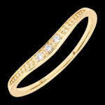 Bague ondine – or jaune 9 carats, diamants synthétiques Bague ondine – or jaune 9 carats, diamants synthétiques