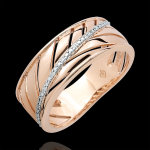 Bague palme - or rose 18 carats et diamants