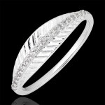 Bague palme royale - or blanc 18 carats et diamants