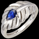 Bague panache - altesse - or blanc 18 carats et saphir synthtique