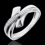 Bague parure initiatique or blanc 18 carats et diamants Bague parure initiatique or blanc 18 carats et diamants