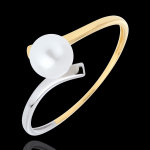 Bague perle olympia deux ors - or blanc et or jaune 18 carats Bague perle olympia deux ors - or blanc et or jaune 18 carats