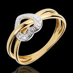 Bague plante amour - or blanc et or jaune 18 carats