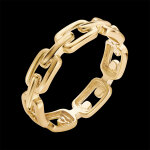 Bague regard d'orient - maillon cubain m�dium - or jaune 9 carats