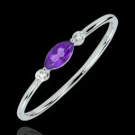 Bague regard d'orient - petit modle - amthyste et diamants - or blan
