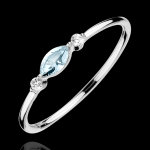 Bague regard d'orient - petit modèle - topaze bleue et diamants - or bl Bague regard d'orient - petit modèle - topaze bleue et diamants - or bl