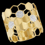 Bague rvlation maxi - or jaune 9 carats et diamants