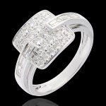 Bague riad or blanc 18 carats pav�e - 0. 82 carats - 32 diamants