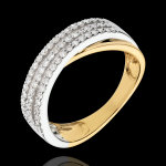 Bague riche saturne - or blanc et or jaune 18 carats