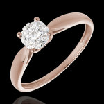 Bague roseau or rose 18 carats sphère pavée - 0. 12 carat Bague roseau or rose 18 carats sphère pavée - 0. 12 carat