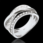 Bague royale saturne variation - or blanc 18 carats
