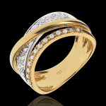 Bague royale saturne variation - or blanc et or jaune 18 carats