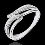 Bague serenity or blanc 18 carats - 6 diamants