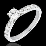 Bague solitaire belle chrie or blanc 18 carats et diamants - diamant 0