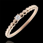 Bague solitaire bonbons d'or or rose 9 carats