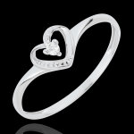 Bague solitaire coeur d'amour - or blanc 18 carats