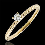 Bague solitaire corde d'or - or jaune 18 carats - 0. 1 carat Bague solitaire corde d'or - or jaune 18 carats - 0. 1 carat