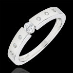 Bague solitaire dsire or blanc 9 carats - diamant 0. 10 carat