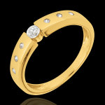 Bague solitaire dsire or jaune 18 carats - diamant 0. 10 carat
