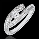 Bague solitaire nid prcieux - diva - or blanc 18 carats - petit modl