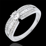 Bague solitaire destine - frederika - 0. 30 carat - or blanc 18 carats