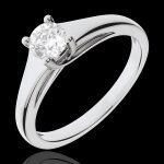 Bague solitaire diadme or blanc 18 carats - 0. 47 carat