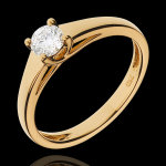 Bague solitaire diadme or jaune 18 carats - diamant 0. 34 carat