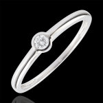 Bague solitaire mon diamant - 0. 08 carat - or blanc 18 carats