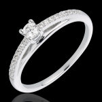 Bague solitaire diamant avalon or blanc 18 carats