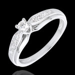 Bague solitaire diamant salma or blanc 18 carats - diamant 0. 13 carat Bague solitaire diamant salma or blanc 18 carats - diamant 0. 13 carat