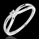 Bague solitaire ella or blanc 18 carats et diamant