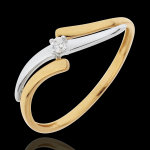 Bague solitaire evasion - diamant 0. 04 carat - or blanc et or jaune 18 c Bague solitaire evasion - diamant 0. 04 carat - or blanc et or jaune 18 c