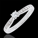 Bague solitaire garlane 4 griffes - 0. 10 carat - or blanc 18 carats