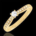 Bague solitaire garlane 4 griffes - 0. 10 carat - or jaune 18 carats