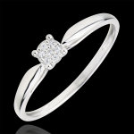 Bague solitaire myriade d'toiles - 0. 04 carat - or blanc 18 carats