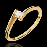 Bague solitaire nid prcieux - apostrophe - or jaune 18 carats - diaman